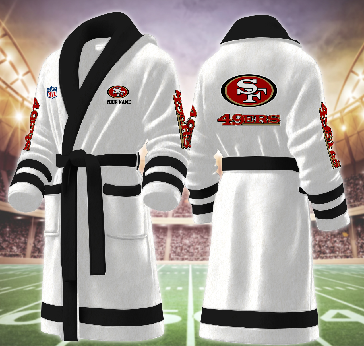 san francisco 49ers nfl personalized fleece bathrobe yu9gr