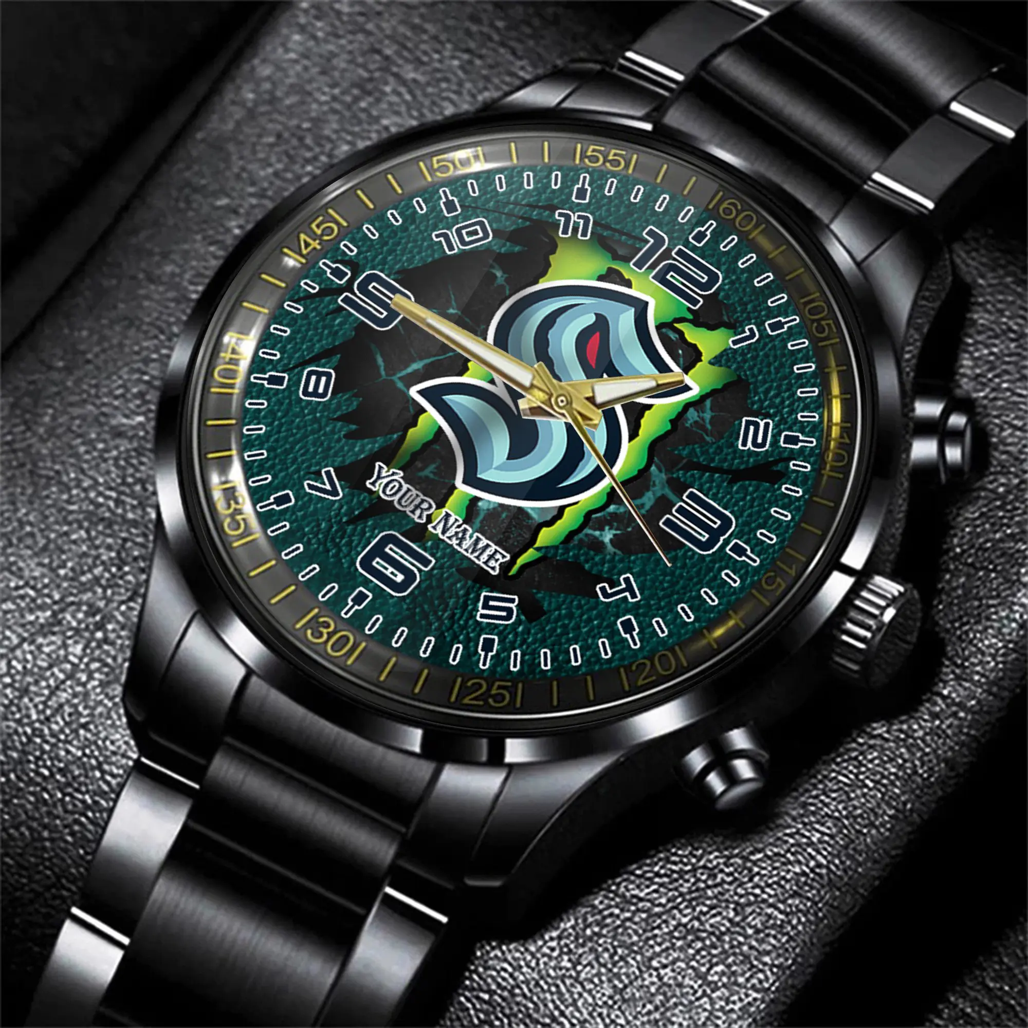 seattle kraken nhl personalized 3d black men hand watch gift for fans deyy8