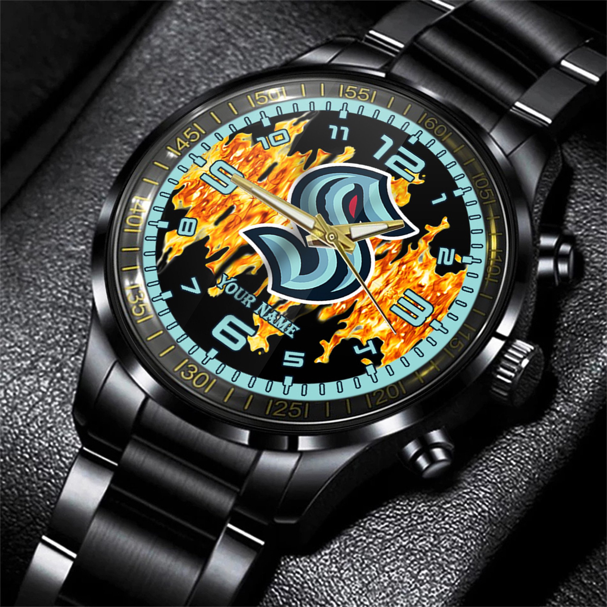 seattle kraken nhl personalized 3d black watch gift for fans 4i8b6