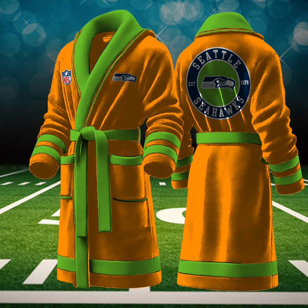 seattle seahawks nfl personalized fleece bathrobe ckjcf