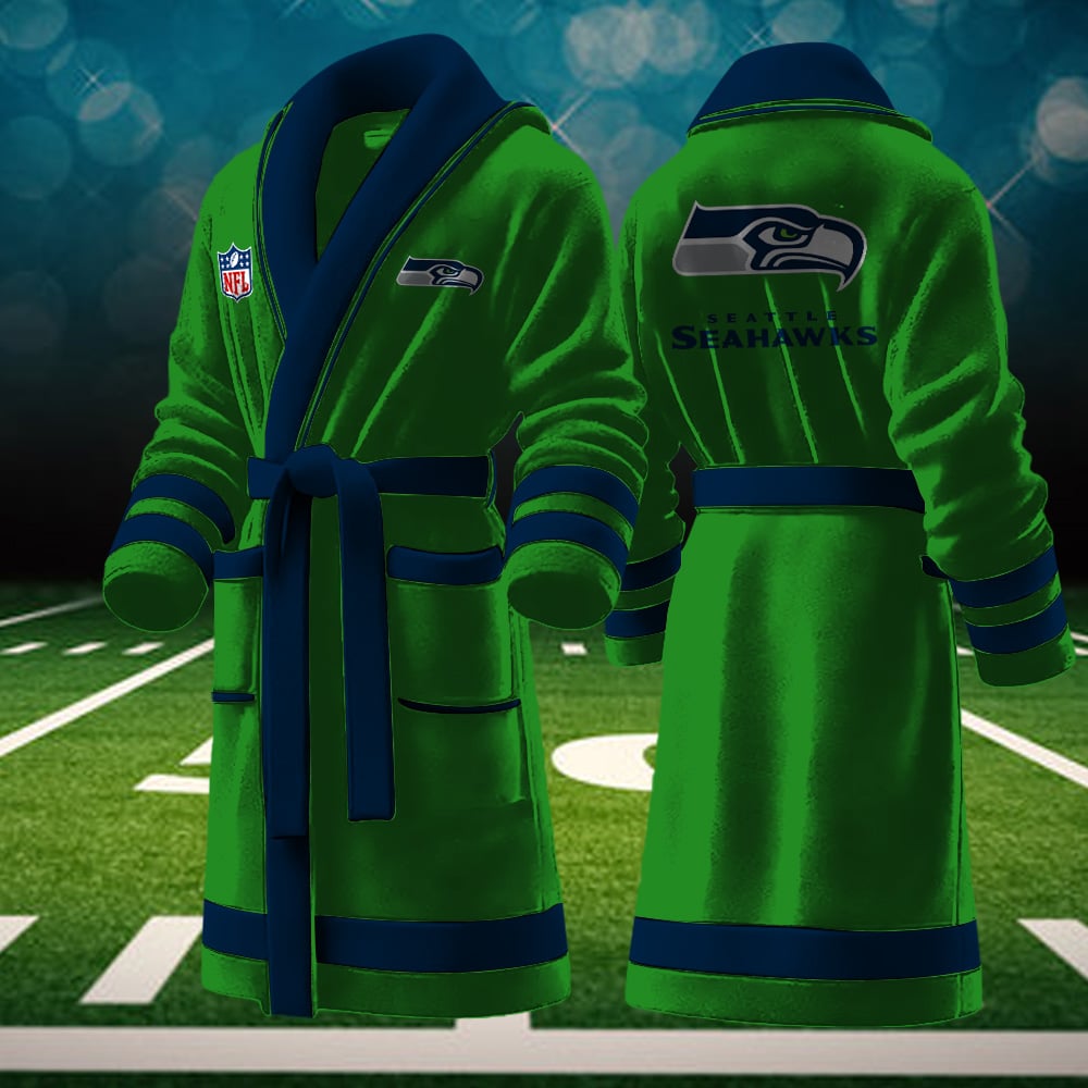 seattle seahawks nfl personalized fleece bathrobe fmyqy