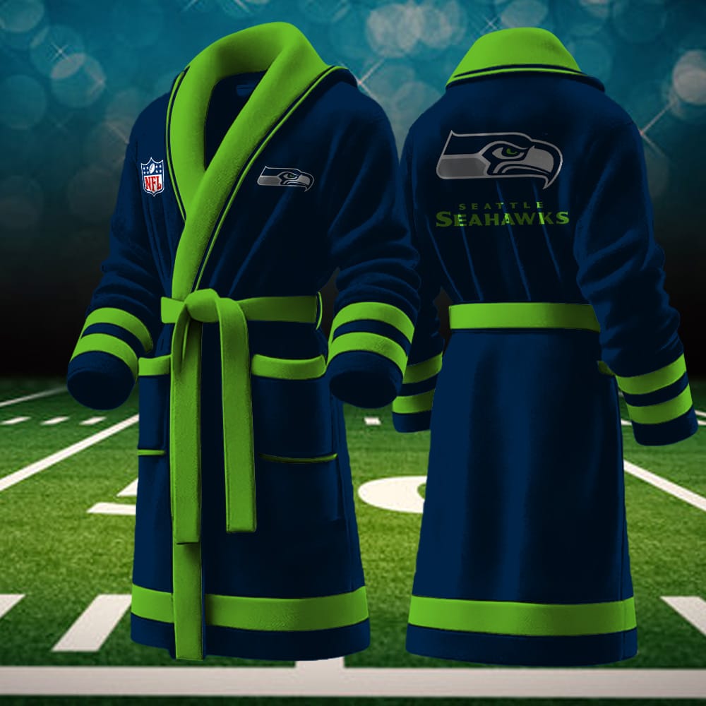seattle seahawks nfl personalized fleece bathrobe vo7y7