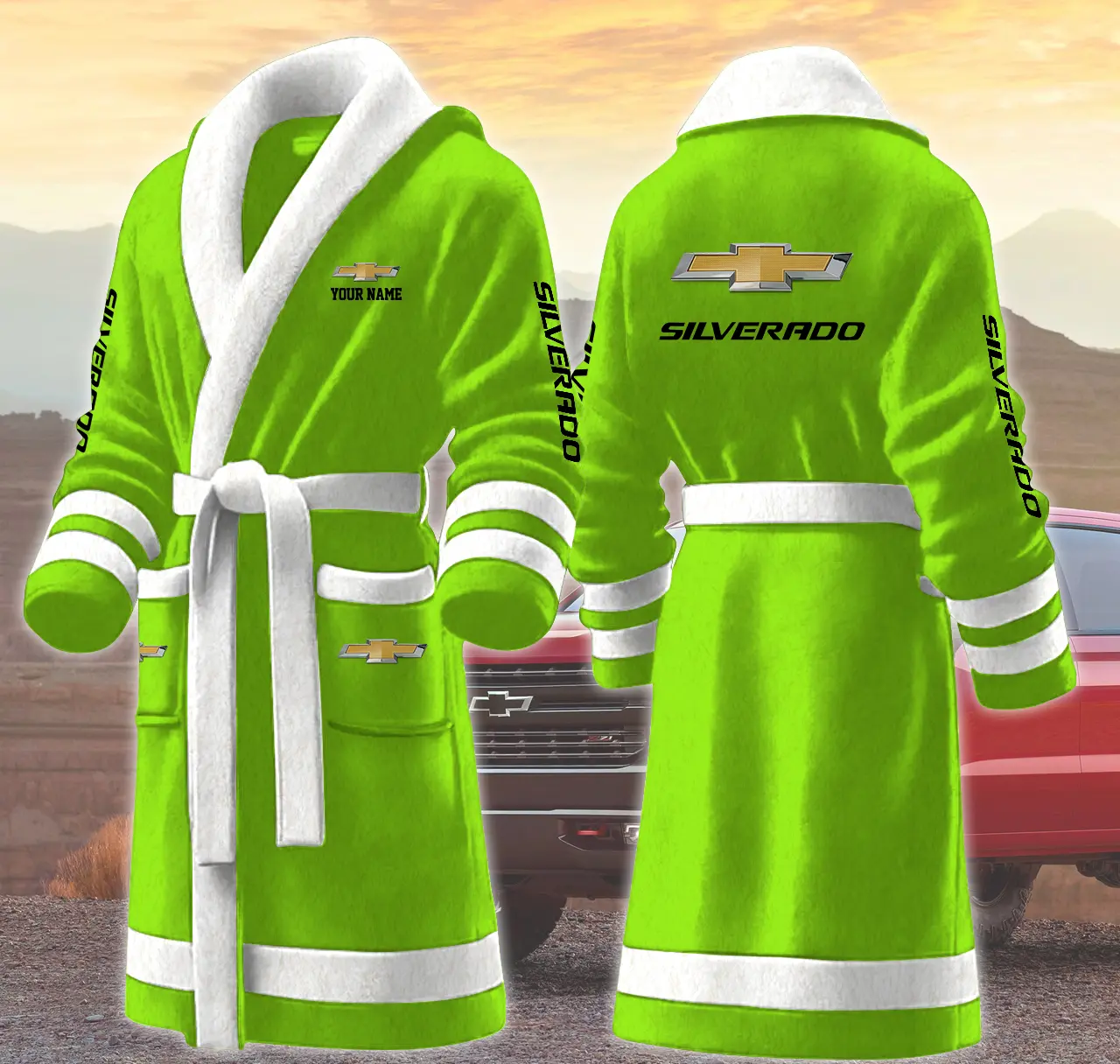 silverado motocycles personalized fleece bathrobe jn8vo