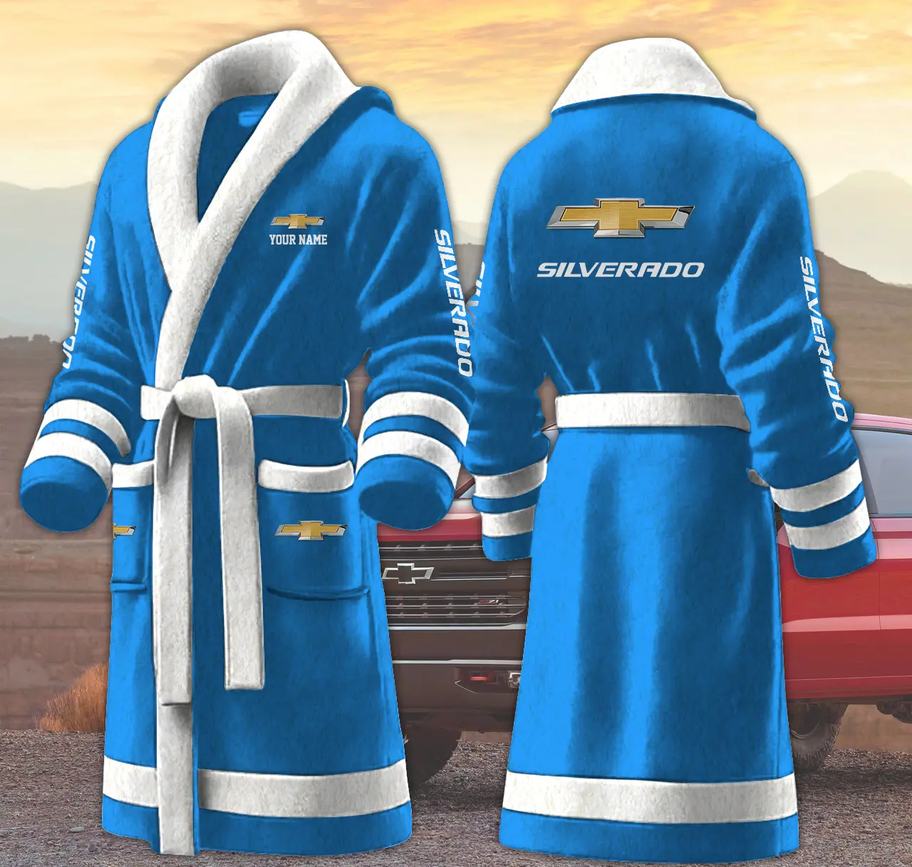 silverado motocycles personalized fleece bathrobe tkbo0