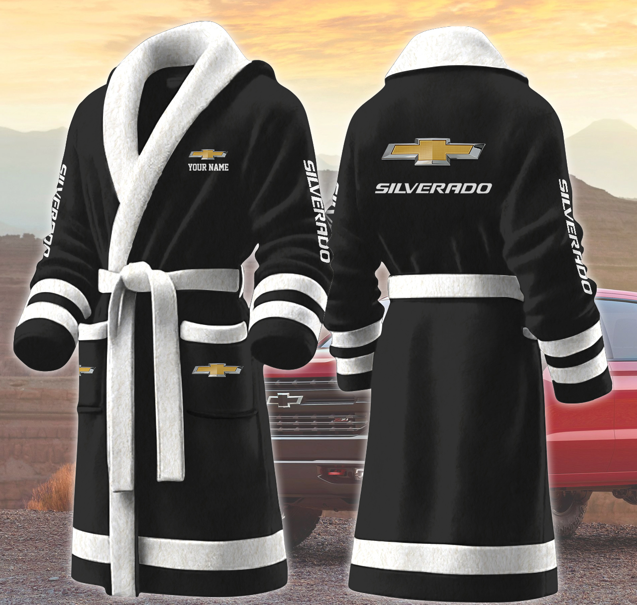 silverado motocycles personalized fleece bathrobe v4aci