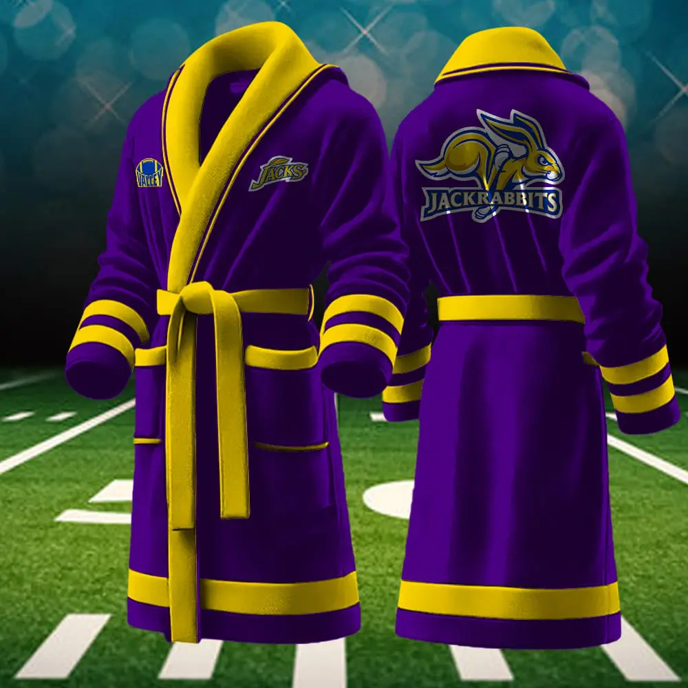 south dakota state jackrabbits ncaa personalized fleece bathrobe bmr5o