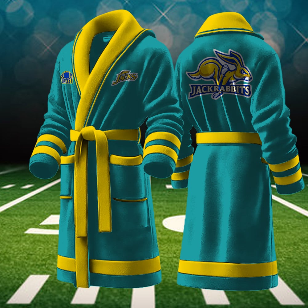 south dakota state jackrabbits ncaa personalized fleece bathrobe bolqu
