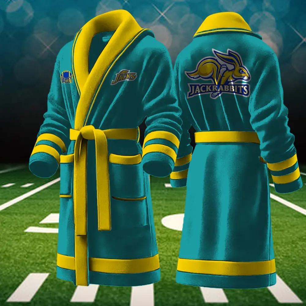 south dakota state jackrabbits ncaa personalized fleece bathrobe bolqu