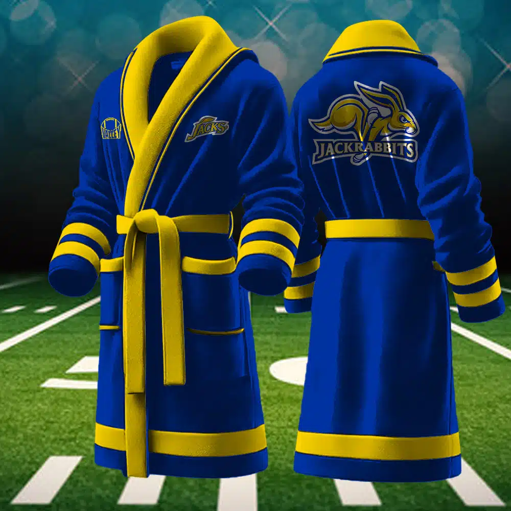 south dakota state jackrabbits ncaa personalized fleece bathrobe kurfq