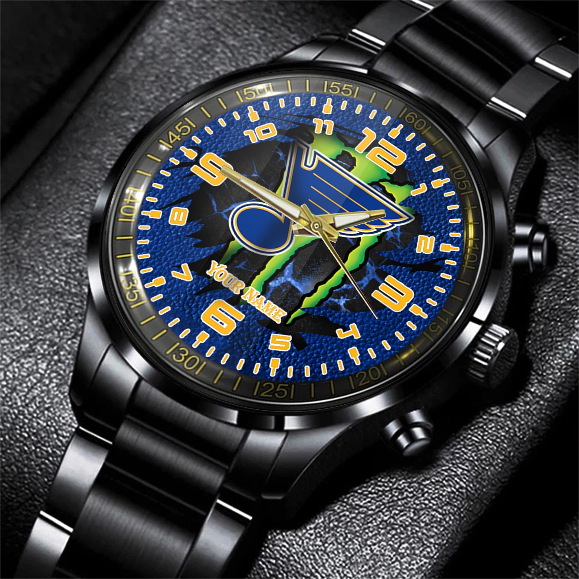 st louis blues nhl personalized 3d black men hand watch gift for fans a5t7c