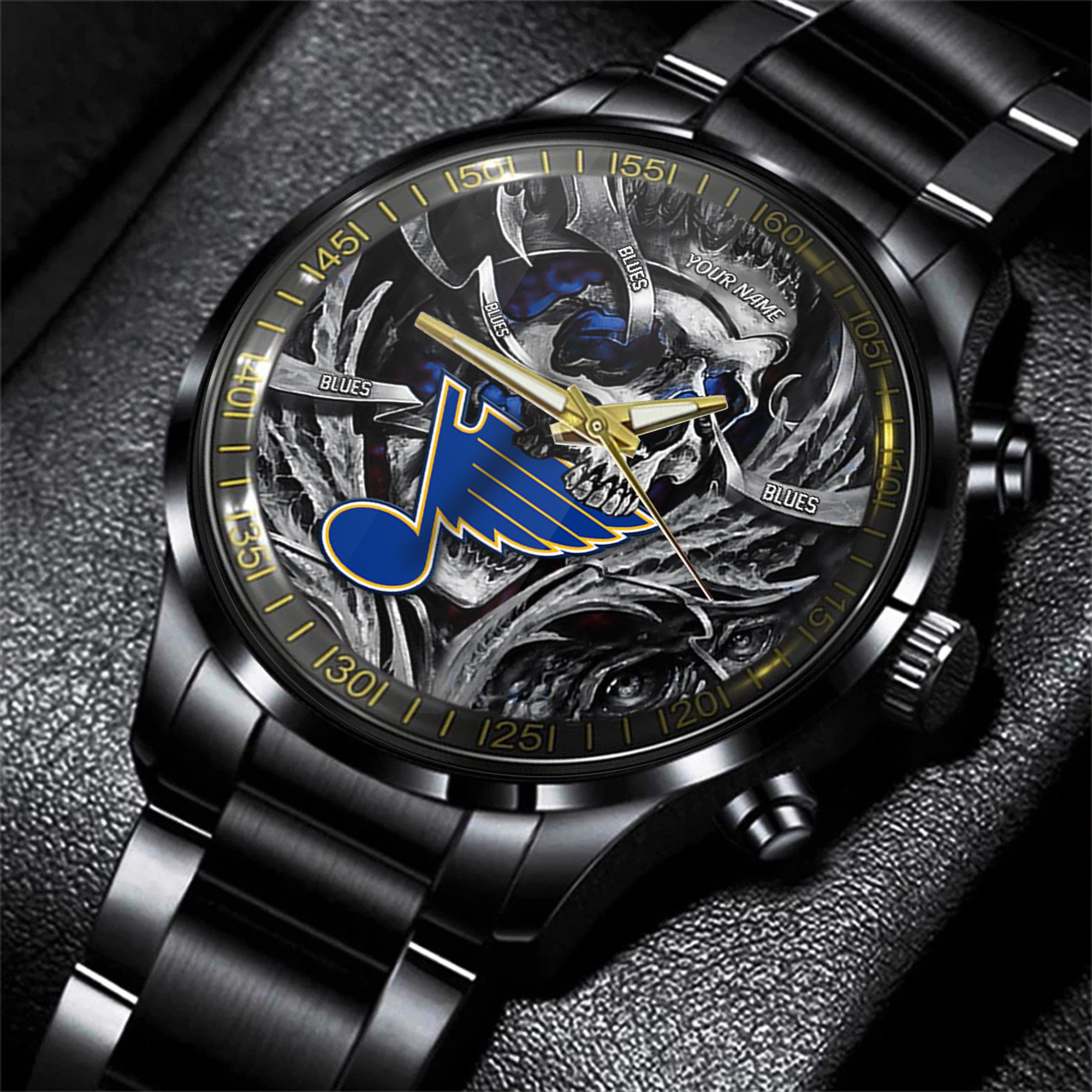 st louis blues nhl skull personalized hand watch gift for fans xgkeq