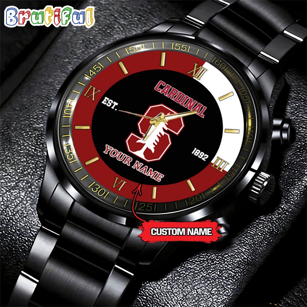 stanford cardinal ncaa personalized black hand watch for fans zuumo