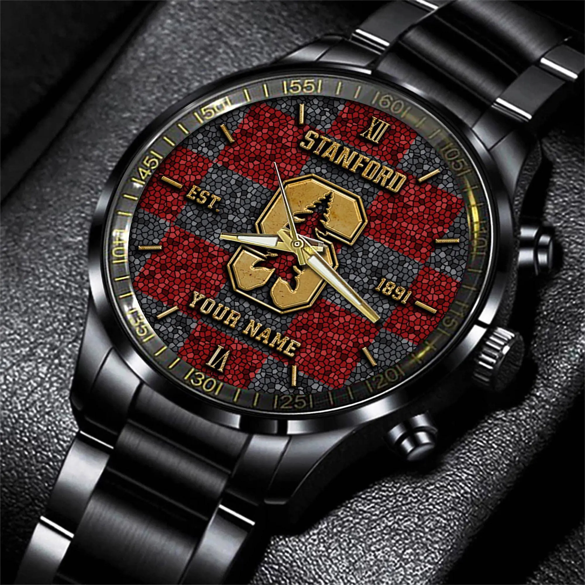 stanford cardinal ncaa personalized black new hand watch gifts for fans uu6gn