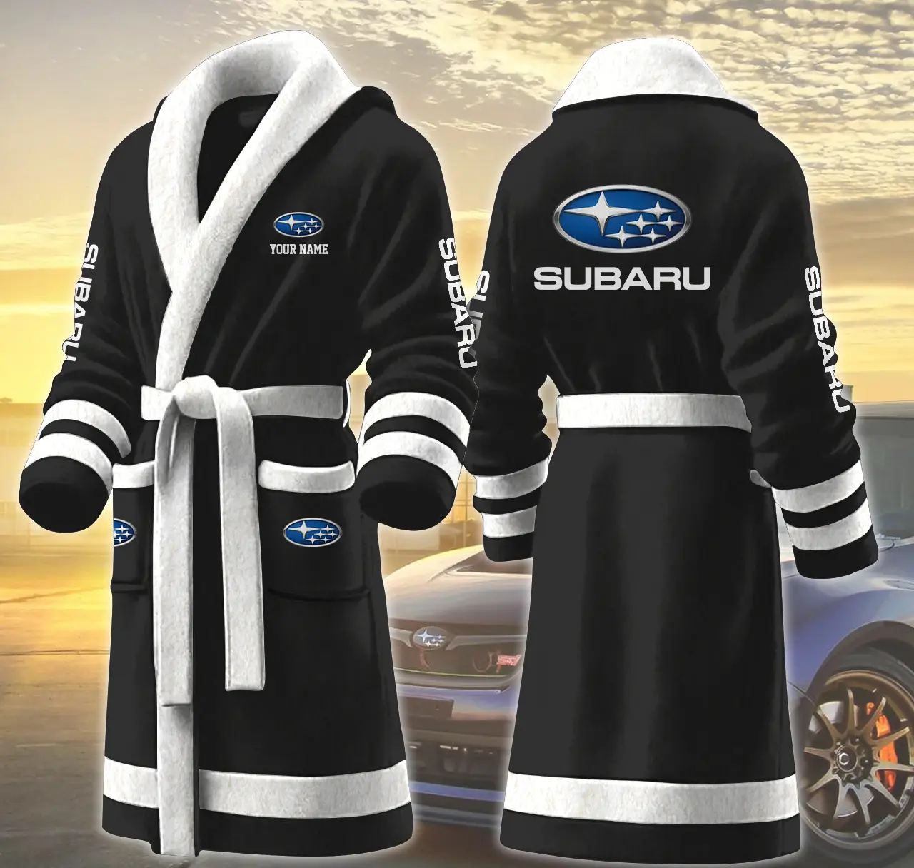 subaru motocycles personalized fleece bathrobe teihu