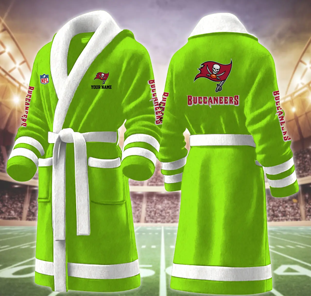 tampa bay buccaneers nfl personalized fleece bathrobe 0prsu