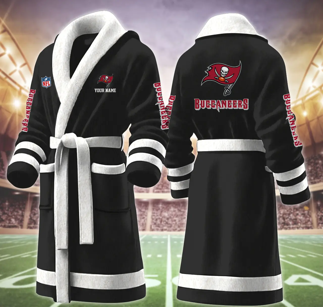 tampa bay buccaneers nfl personalized fleece bathrobe ohiqw