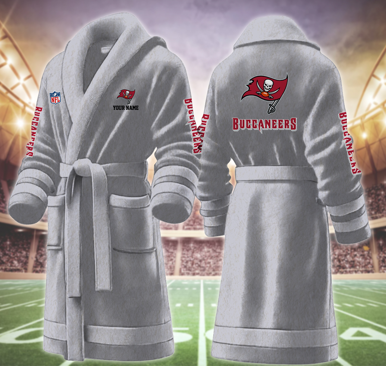 tampa bay buccaneers nfl personalized fleece bathrobe vbof9