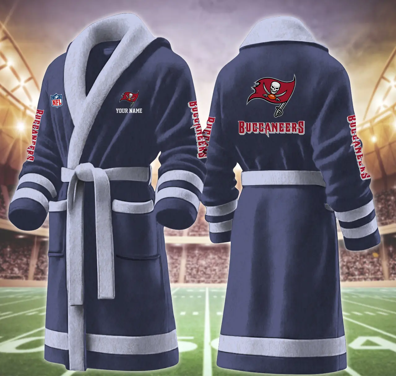 tampa bay buccaneers nfl personalized fleece bathrobe veaxf