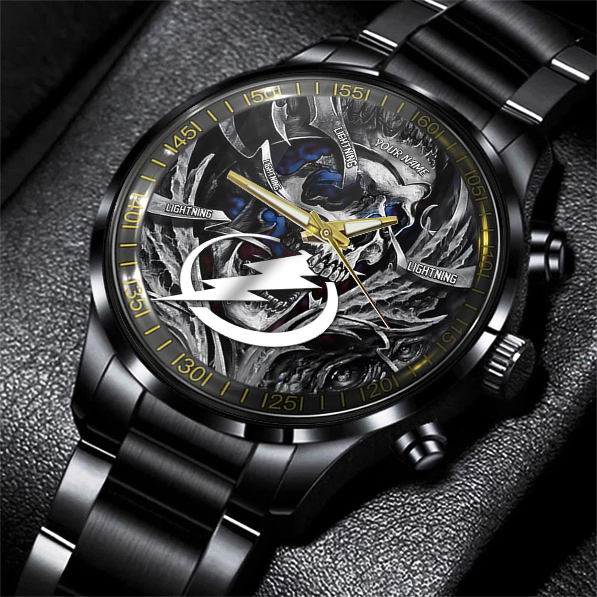 tampa bay lightningnhl skull personalized hand watch gift for fans arpln