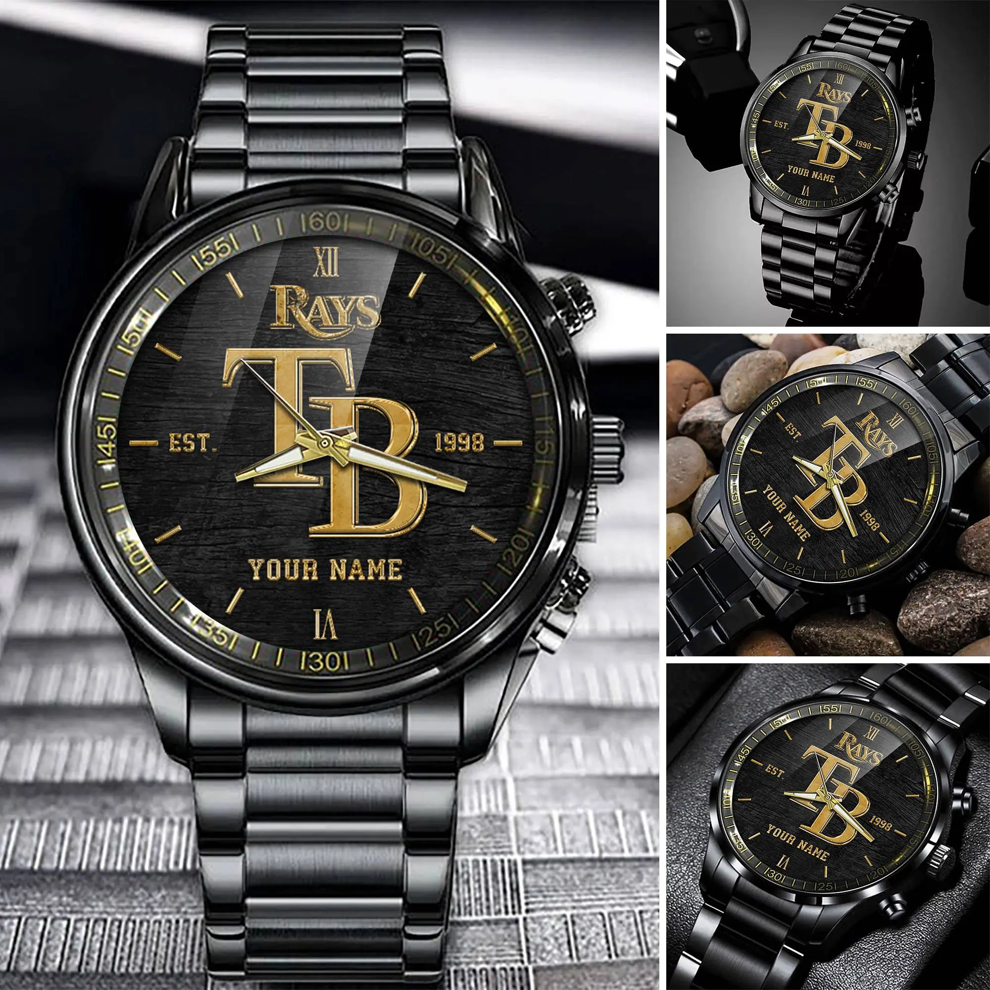tampa bay rays mlb black fashion watch custom your name llpwu