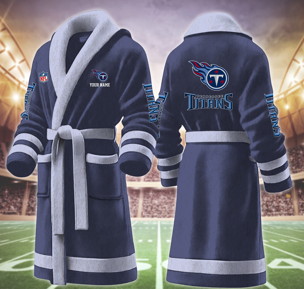tennessee titans nfl personalized fleece bathrobe 6ax8g