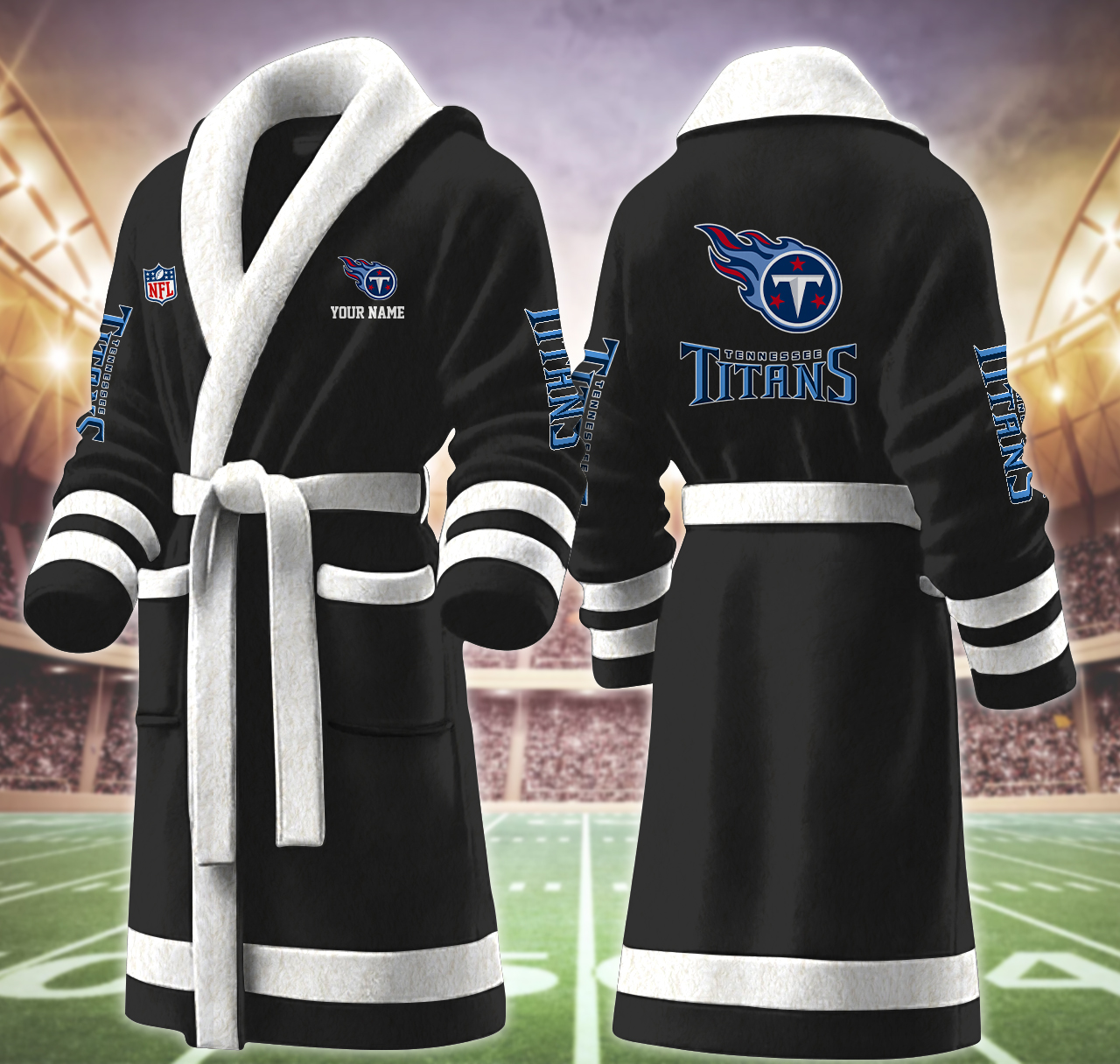 tennessee titans nfl personalized fleece bathrobe bkeif