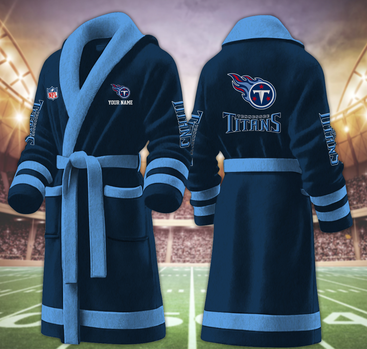 tennessee titans nfl personalized fleece bathrobe csjh8