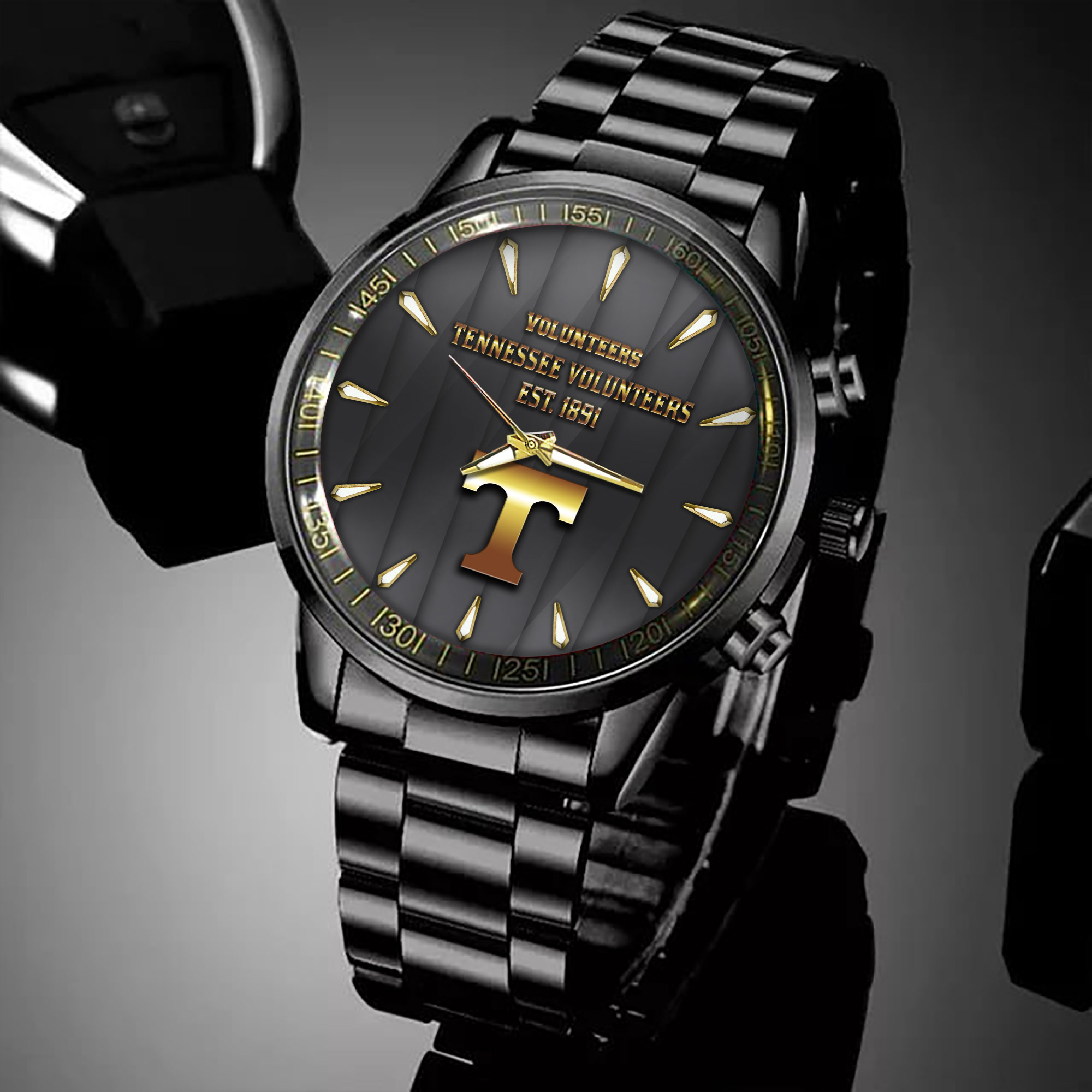 tennessee volunteers ncaa personalized black hand watch for fans re82n