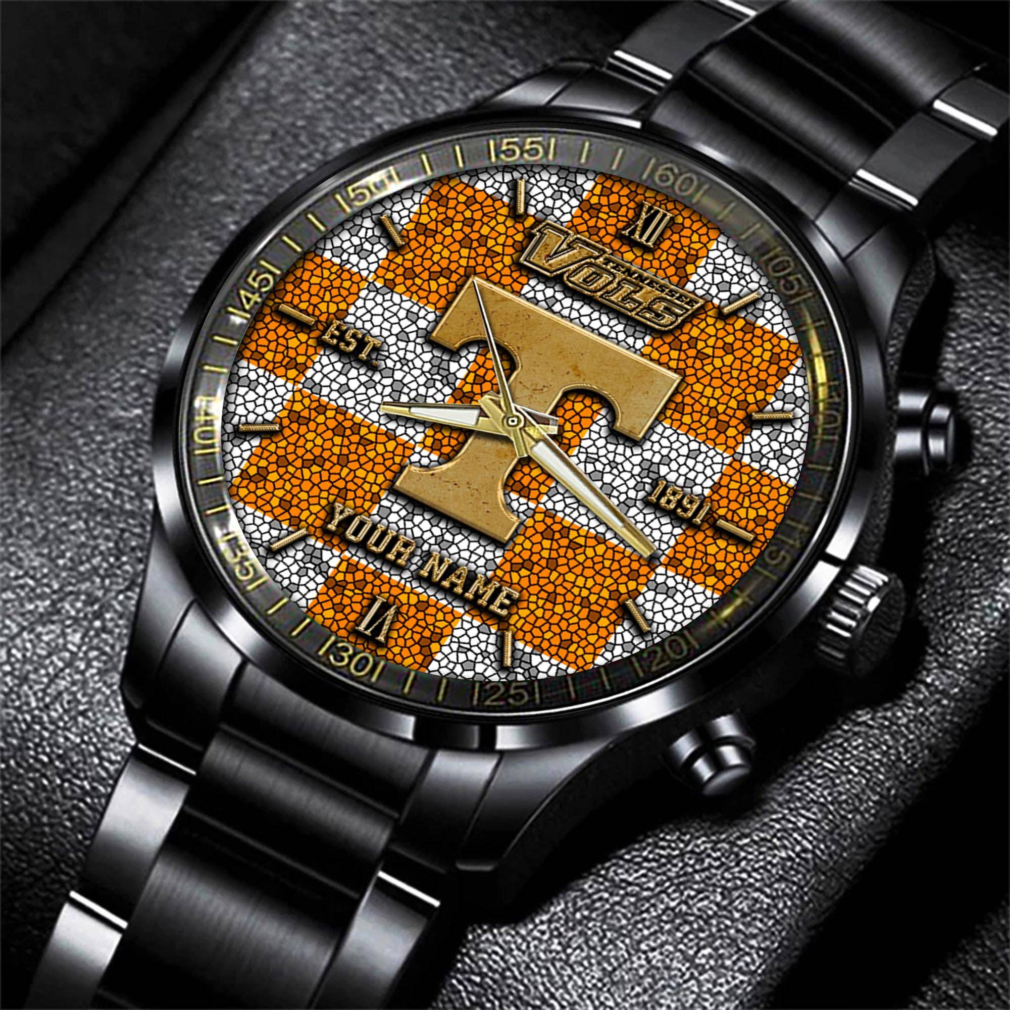 tennessee volunteers ncaa personalized black new hand watch gifts for fans dgcwg
