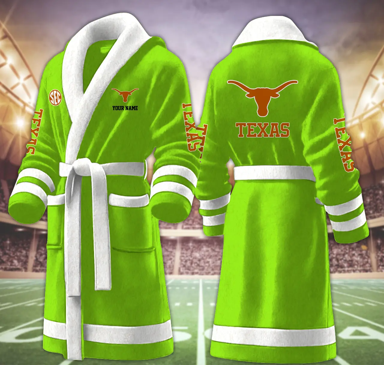 texas longhorns ncaa personalized fleece bathrobe mdgi7