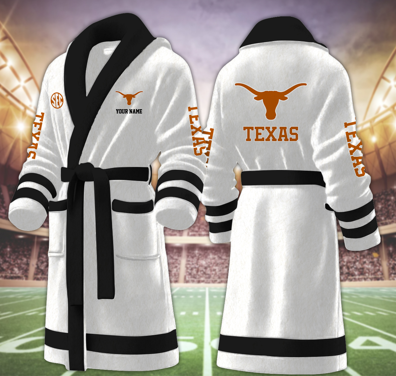 texas longhorns ncaa personalized fleece bathrobe reima