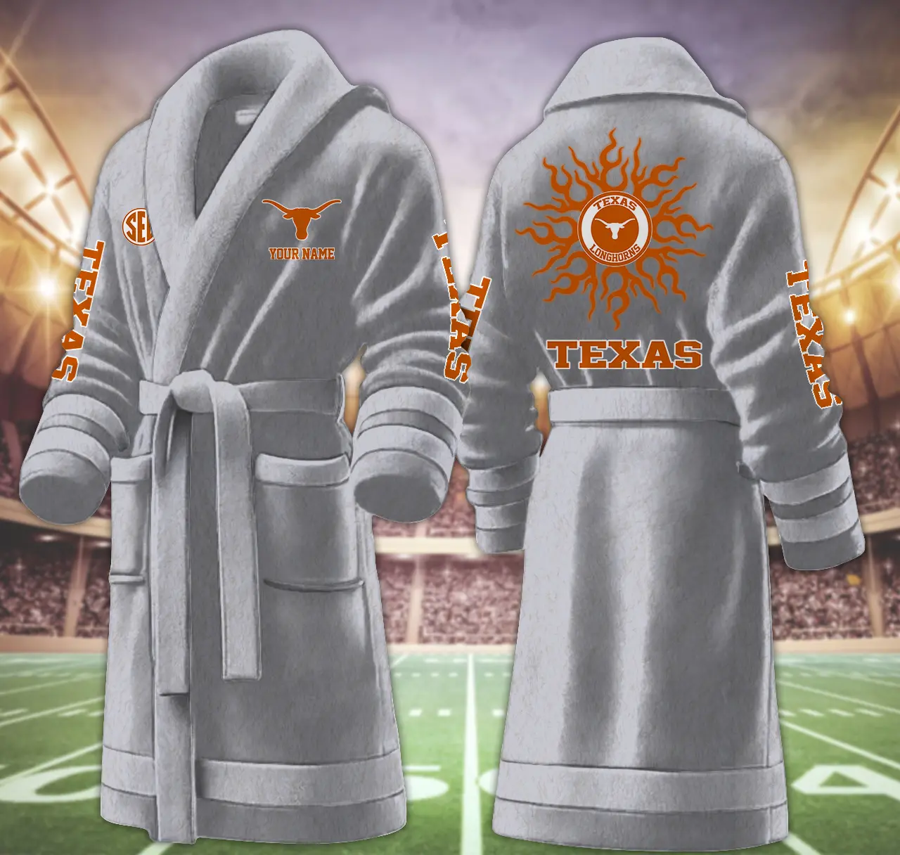 texas longhorns ncaa personalized fleece bathrobe yps0j