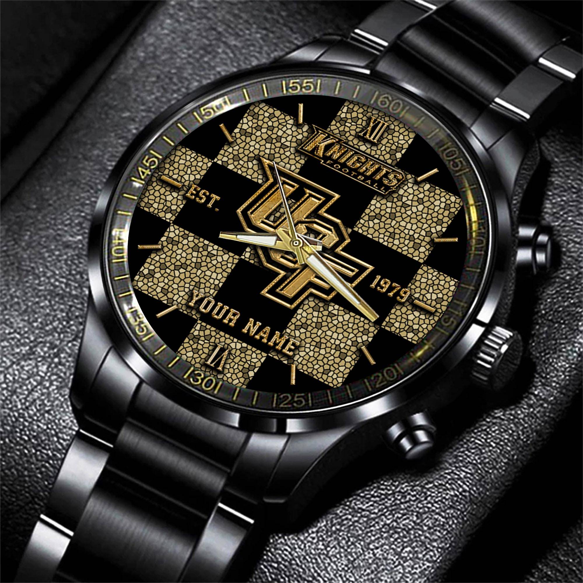 ucf knights ncaa personalized black new hand watch gifts for fans jffsi