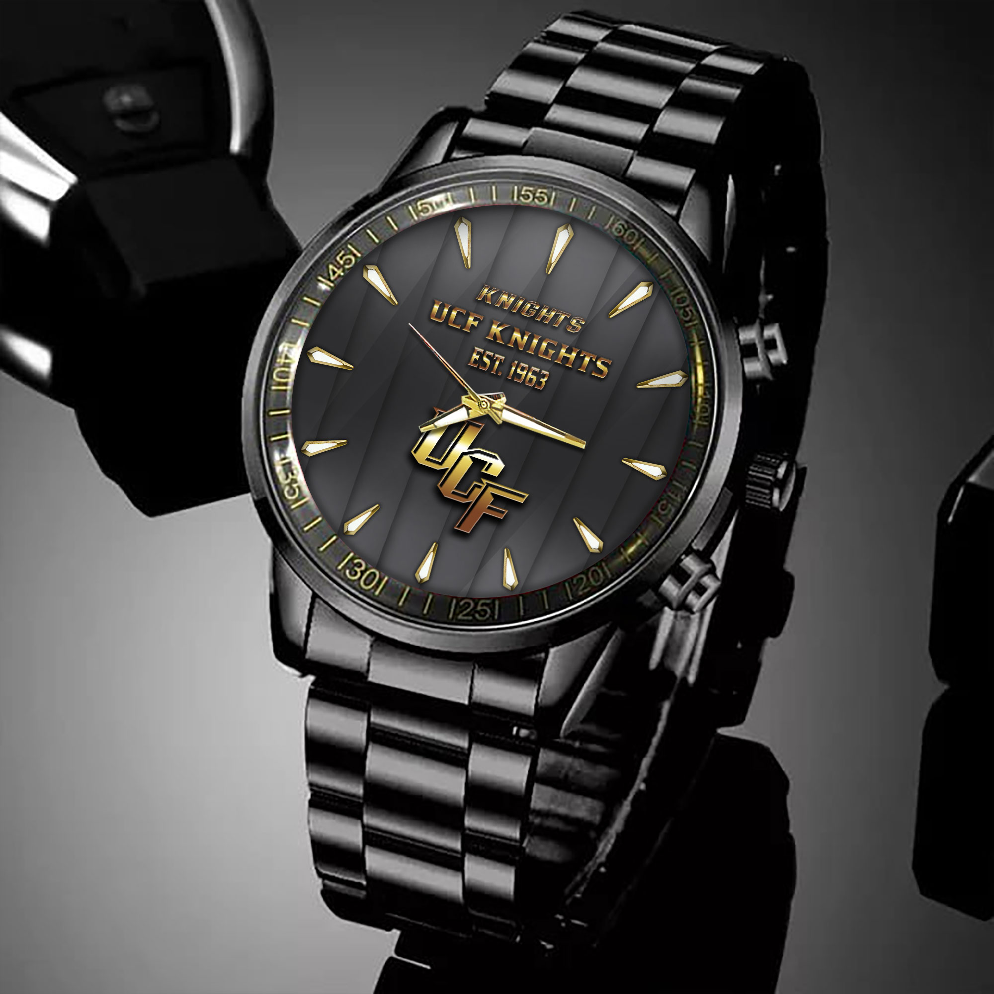 ucf knights ncaa personalized style black hand watch for fans sa9rk