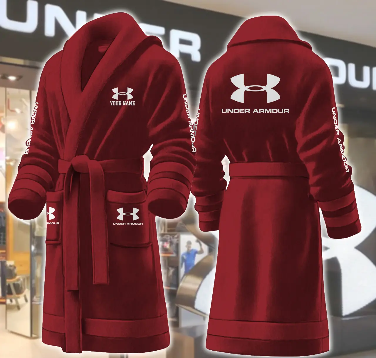 under armour motocycles personalized fleece bathrobe bfelt