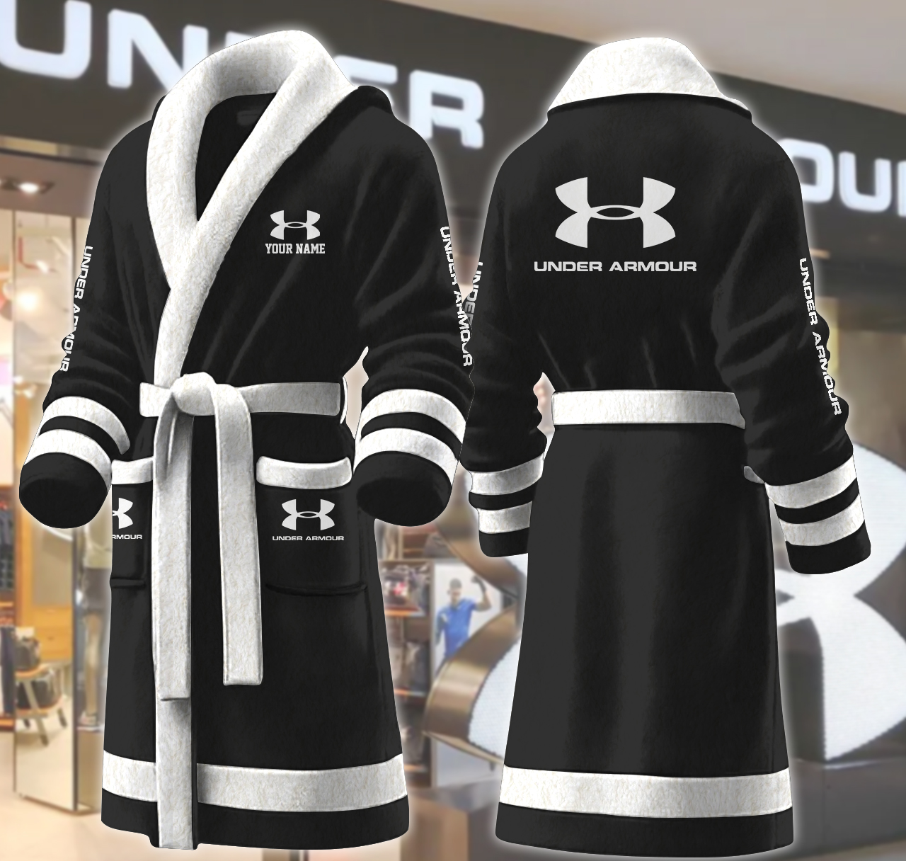 under armour motocycles personalized fleece bathrobe lol9f