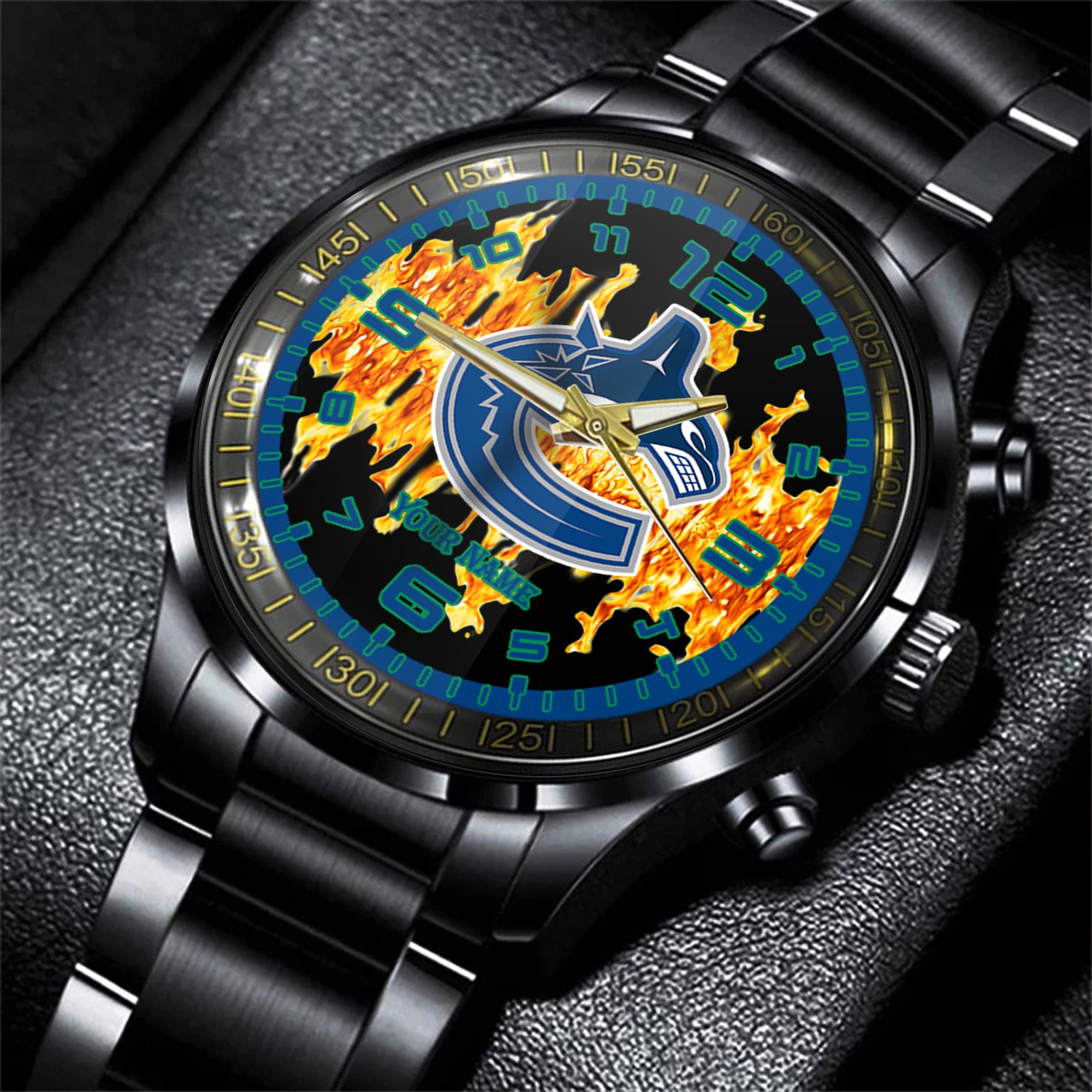 vancouver canucks nhl personalized 3d black watch gift for fans oy6ay
