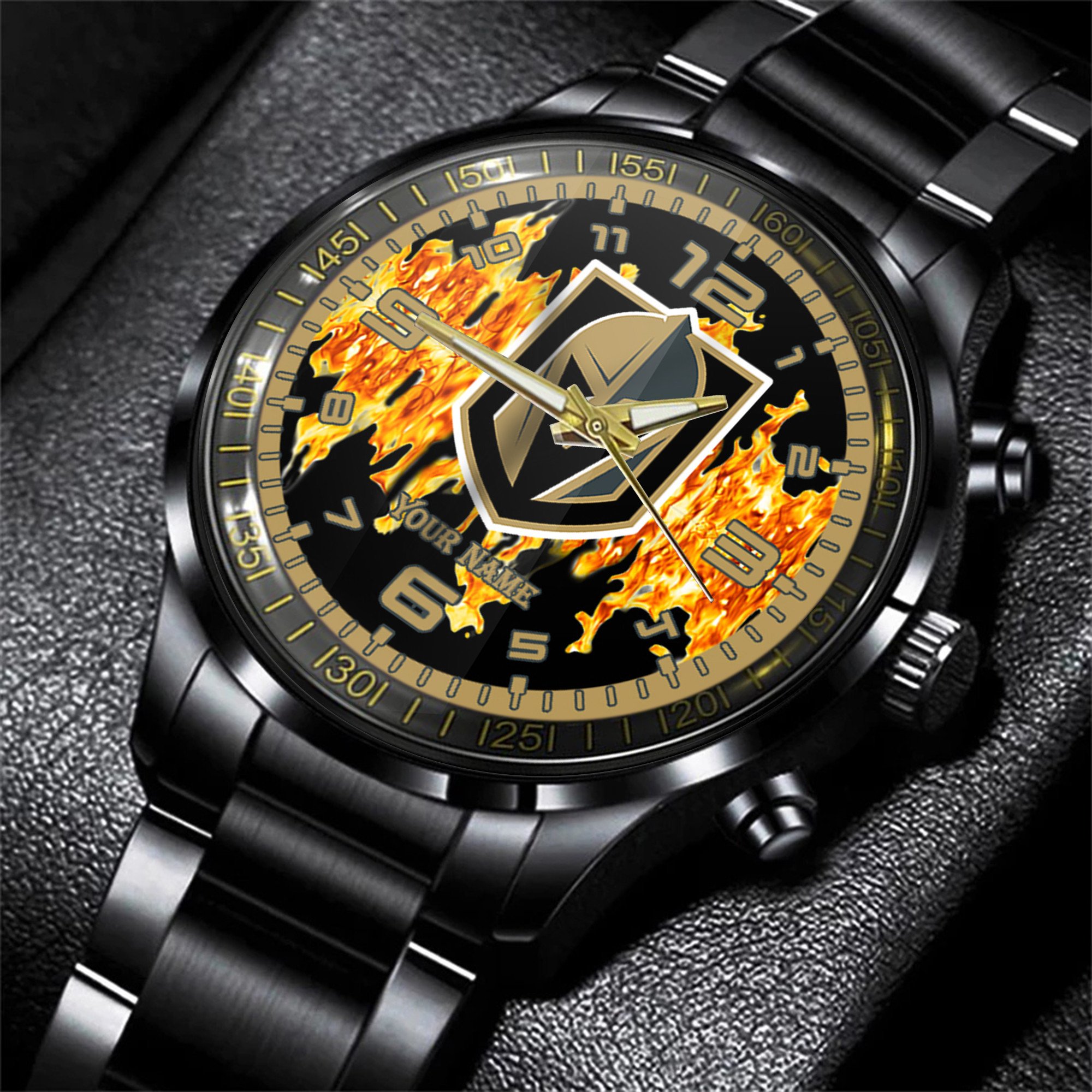 vegas golden knights nhl personalized 3d black watch gift for fans fo4fx