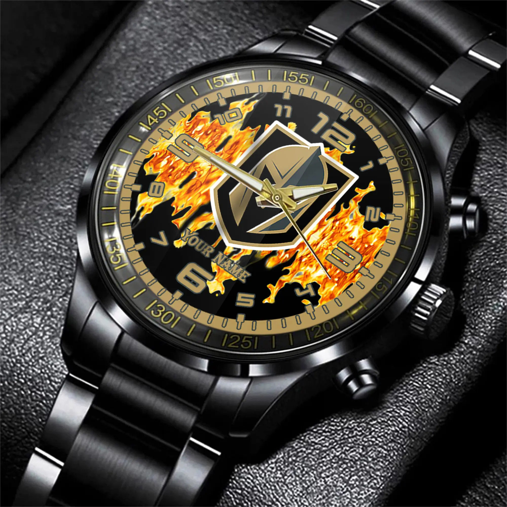 vegas golden knights nhl personalized 3d black watch gift for fans fo4fx