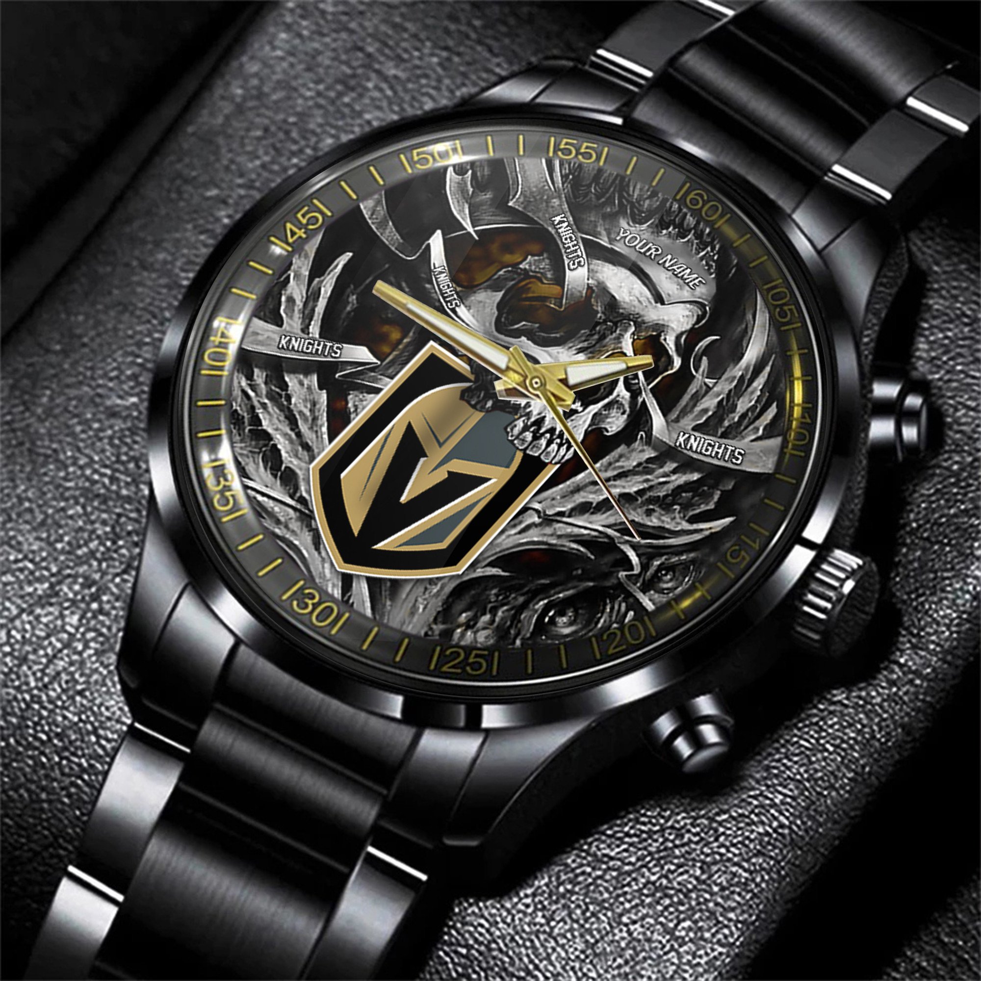 vegas golden knights nhl skull personalized hand watch gift for fans a0bft