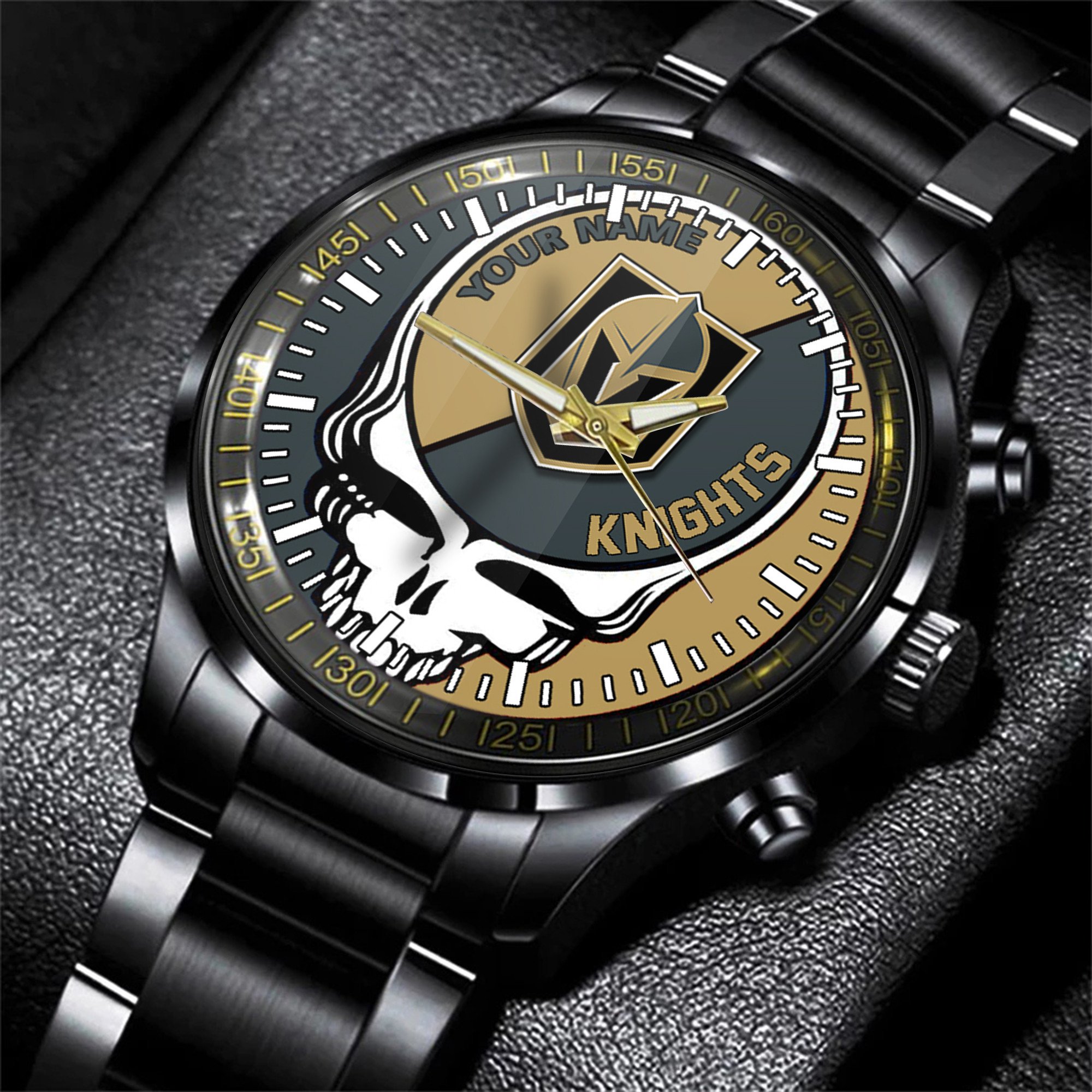 vegas golden knights nhl skull personalized hand watch gift for fans iuftl