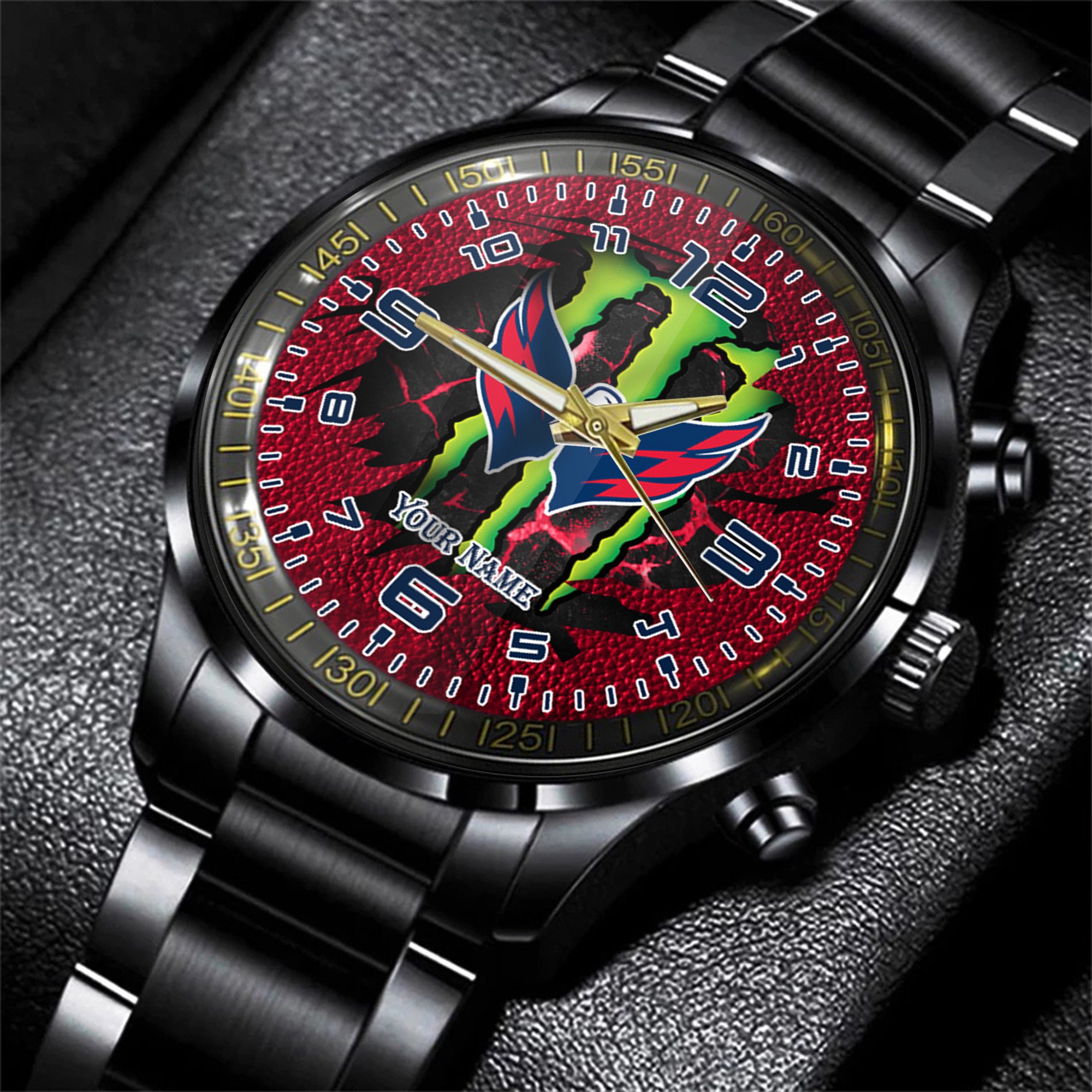 washington capitals nhl personalized 3d black men hand watch gift for fans hghoe