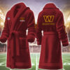 washington commanders nfl personalized fleece bathrobe ksqg2