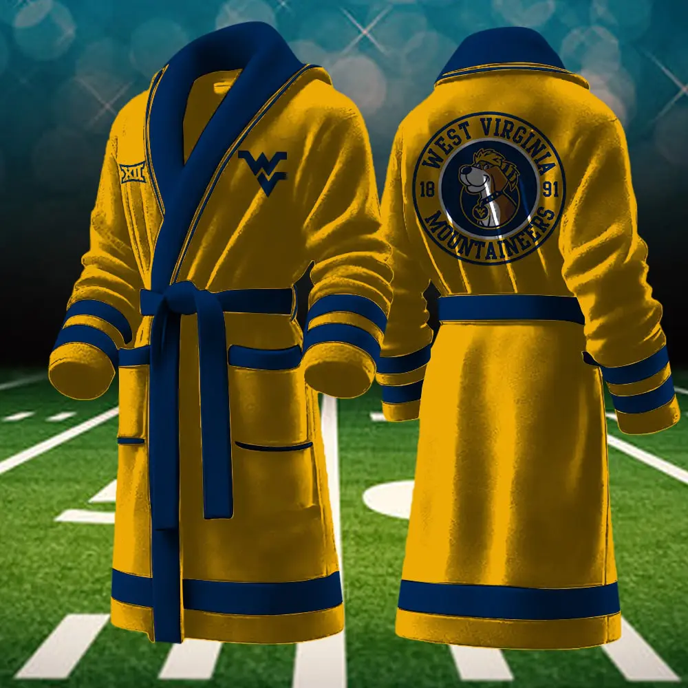 west virginia mountaineers ncaa personalized fleece bathrobe 28rol