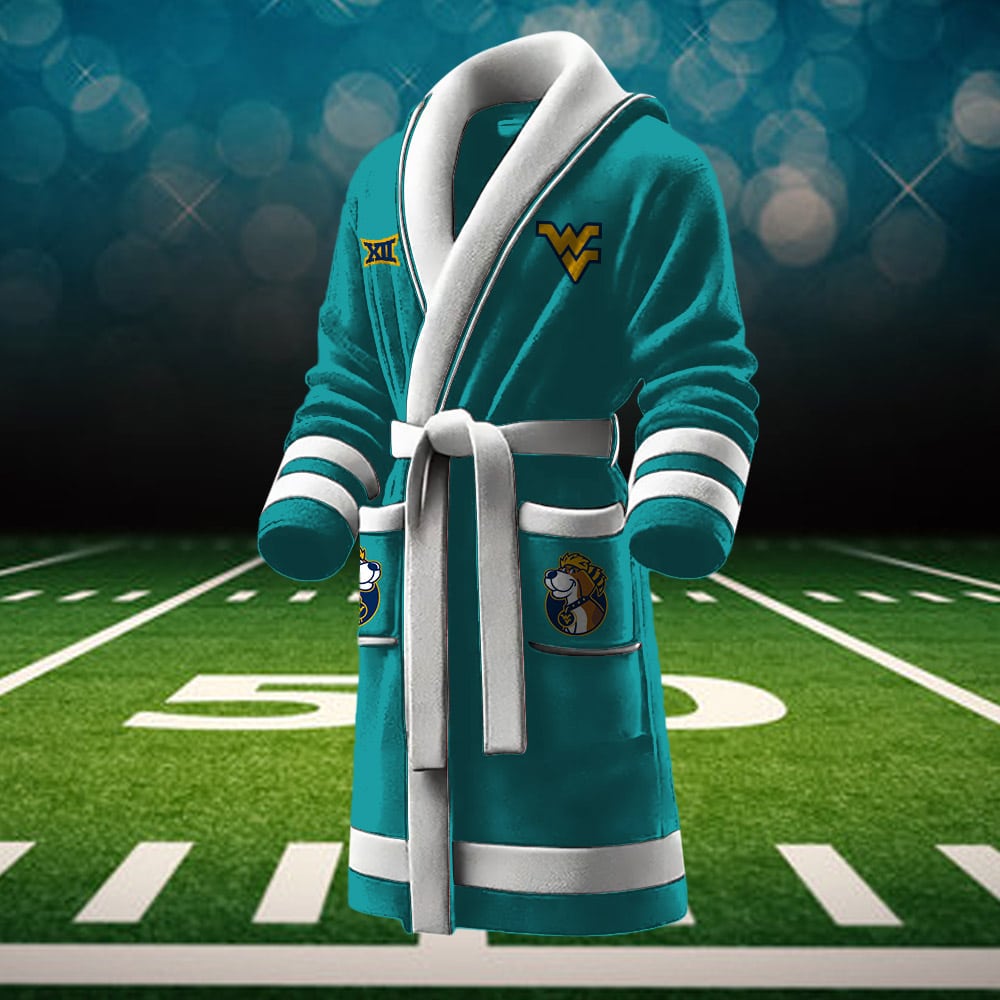 west virginia mountaineers ncaa personalized fleece bathrobe ccpvn