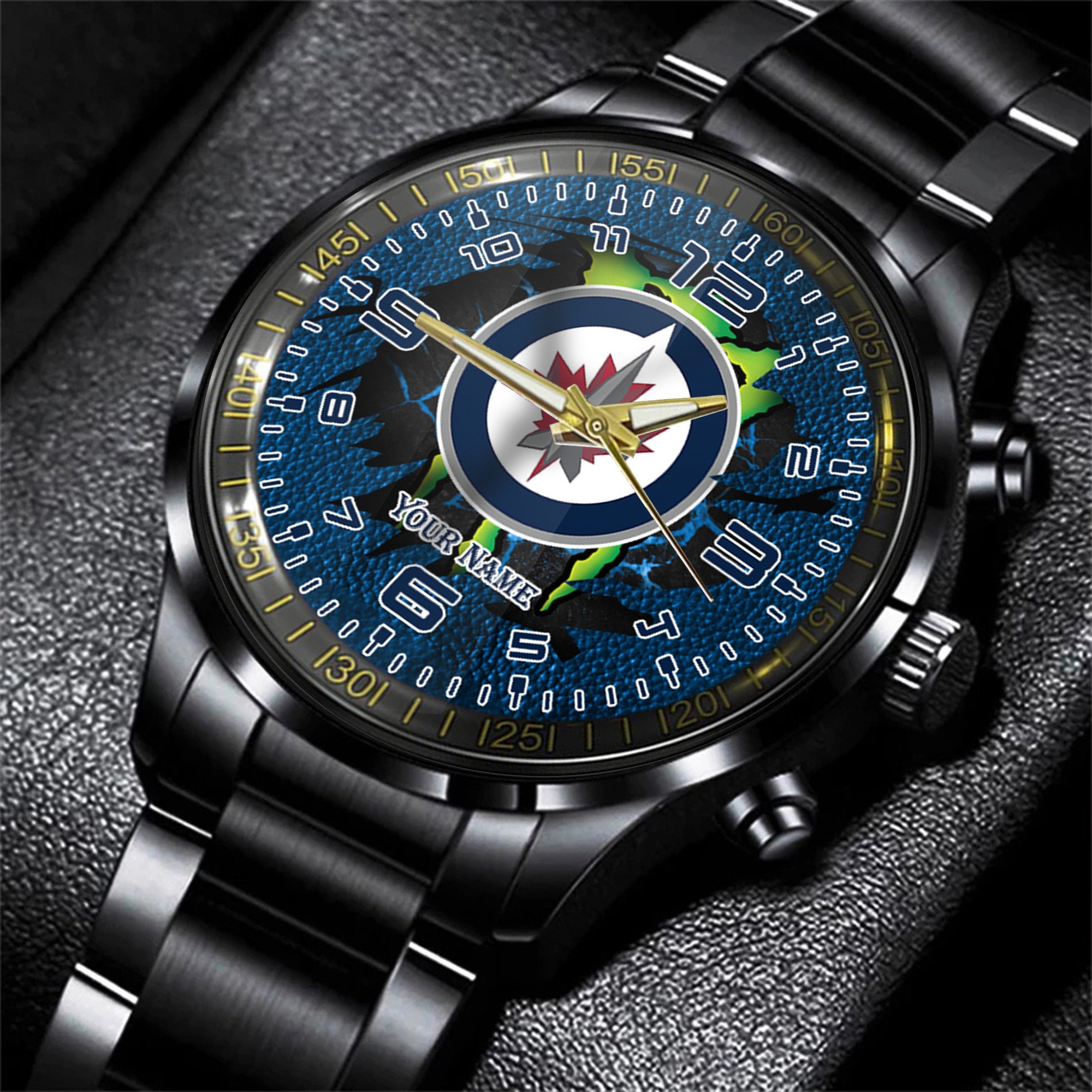 winnipeg jets nhl personalized 3d black men hand watch gift for fans ktvbl