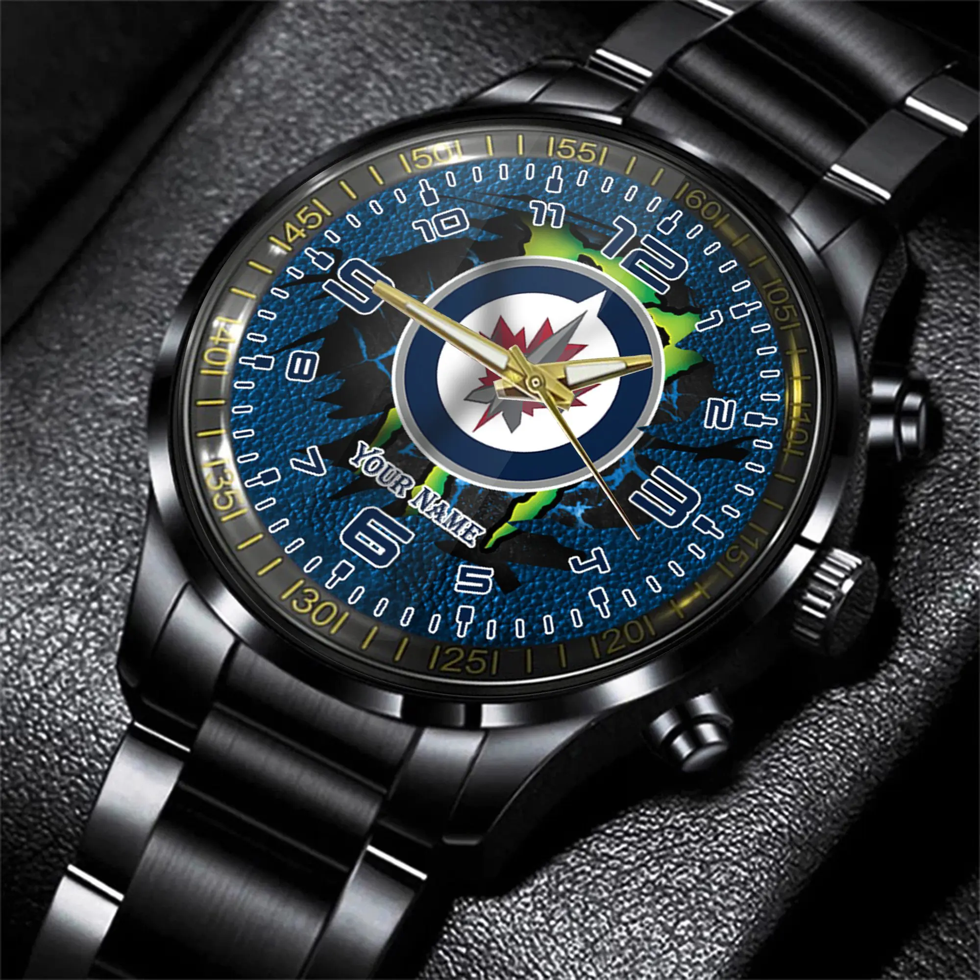 winnipeg jets nhl personalized 3d black men hand watch gift for fans ktvbl