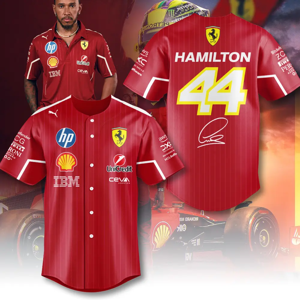 Lewis Hamilton x Scuderia Ferrari Baseball Jersey MAITM9816