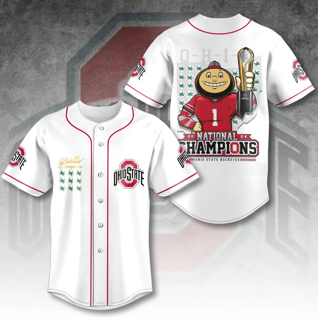Ohio State Buckeyes Football Baseball Jersey HOATT8311
