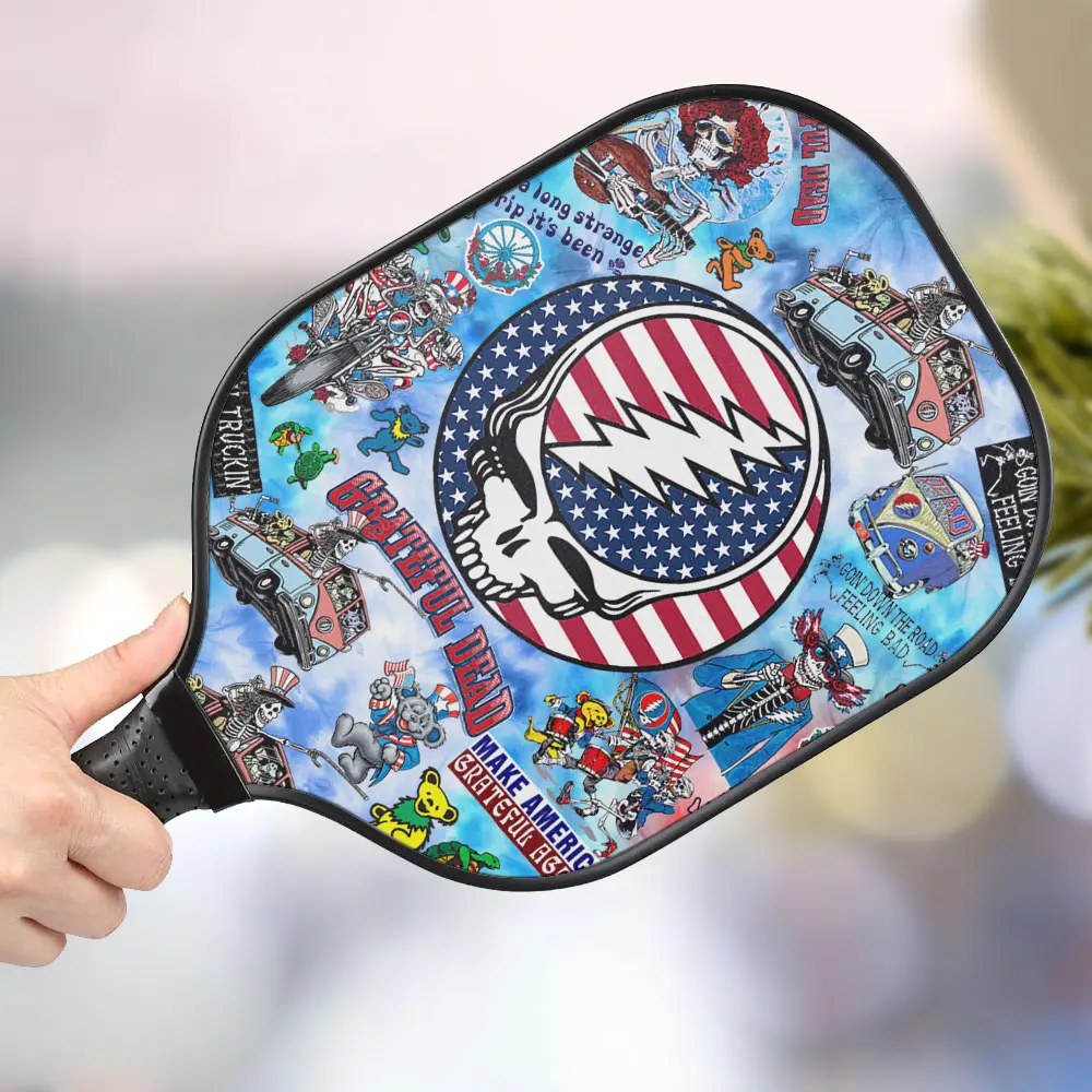 jwdazzle america and grateful dead personalized pickleball paddle acsaa